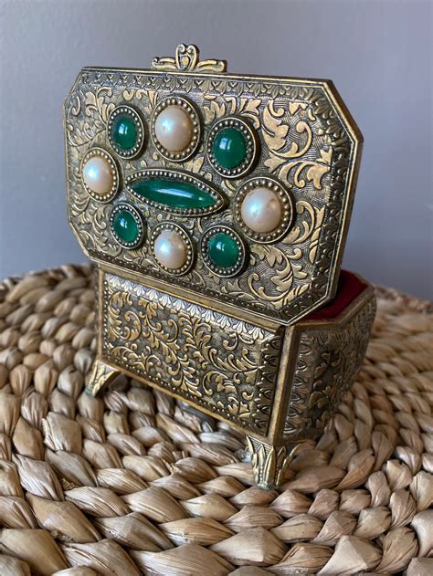 metal trinket boxes for sale|vintage metal trinket box.